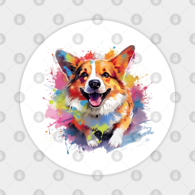 Corgi Art Magnet by CunninghamWatercolors